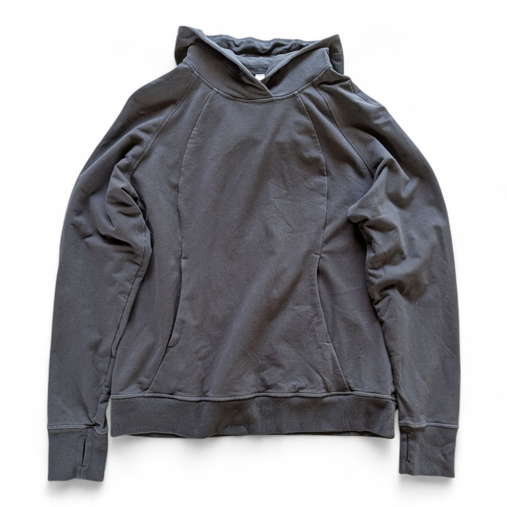 Lululemon OG Scuba Hoodie Pullover Sz 12 | Laidback Streetwear In Black Wash - Picture 5 of 10